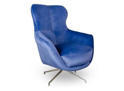 Sessel Farbe Blau bequem mittelweich Luxuriös für Wohnzimmer Relax Club
